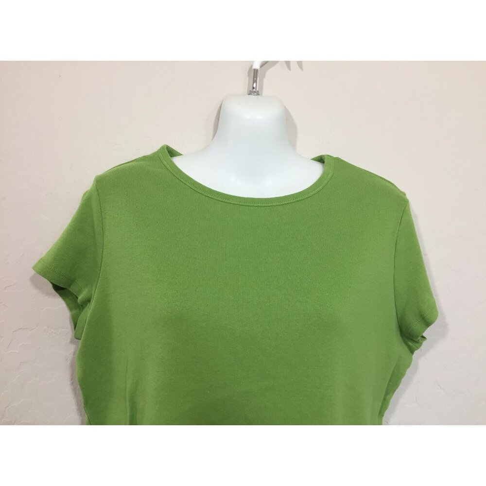 IZOD Womens Lime Green Shirt Short Sleeve Tshirt Top Casual Size Medium